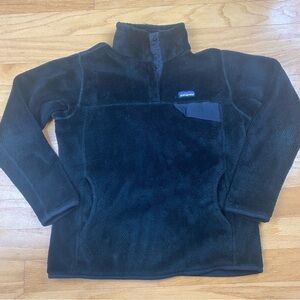 Patagonia Re-Tool Snap-T Pullover Fleece Jacket Women's Size Large Black EUC